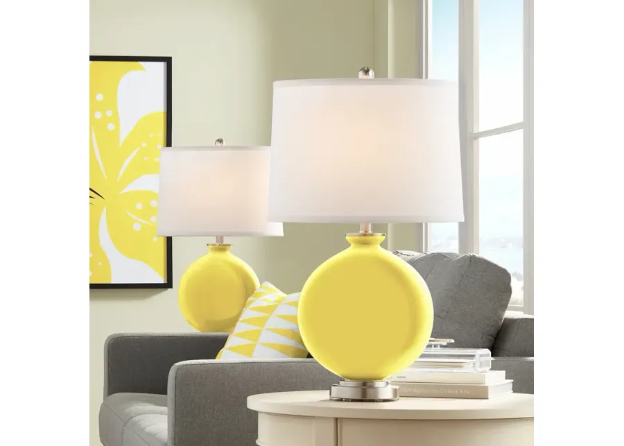 Color Plus Carrie 26 1/2" Lemon Twist Yellow Table Lamp Set of 2-yellow