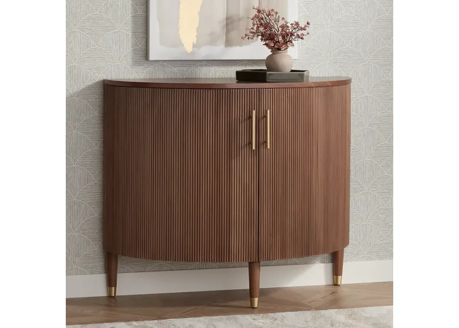 Muir 39 1/2" Wide Birch 2-Door Demilune Cabinet-gold