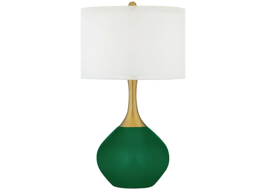 Color Plus Nickki Brass 30 1/2" High Modern Greens Table Lamp-green