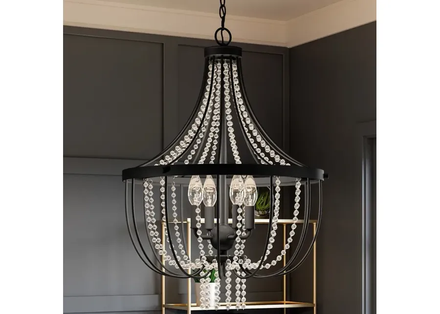 Quoizel Adelaide 20 1/4" Wide Matte Black 4-Light Pendant-black