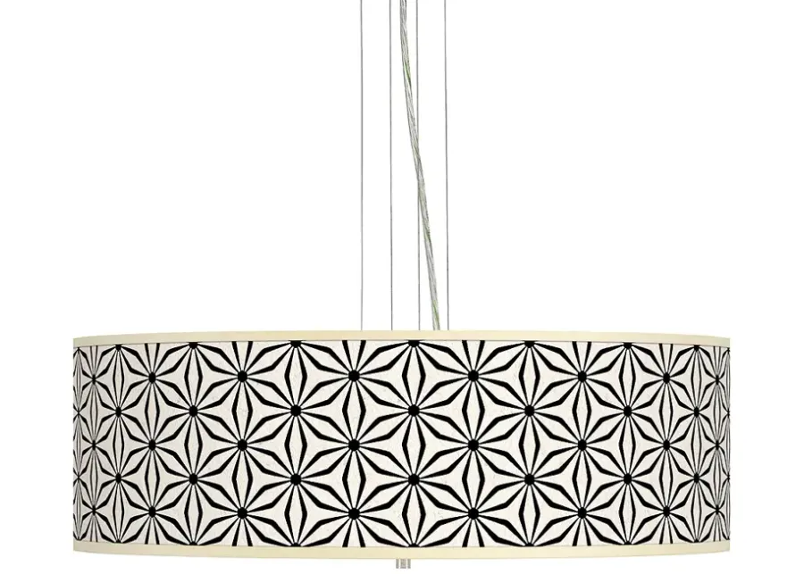 Kaleidoscope Flowers Giclee 24" Wide 4-Light Pendant Chandelier-24