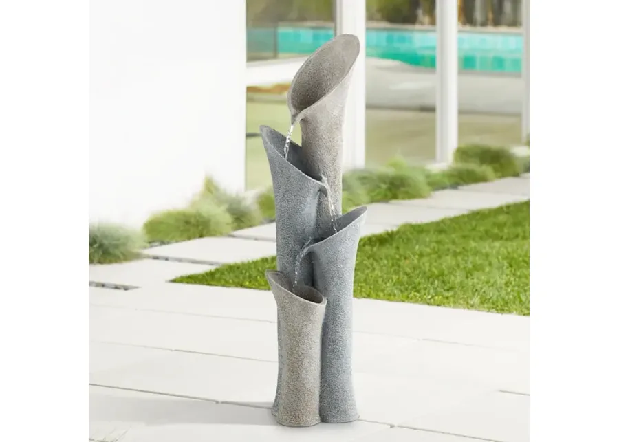 John Timberland Bell 34" High Gray Stone 4-Tier Modern Fountain-red