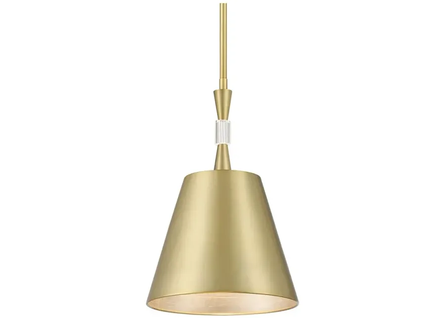 Metropolitan Baratti 1-Light Soft Brass Pendant with Soft Brass Metal Shade-gold