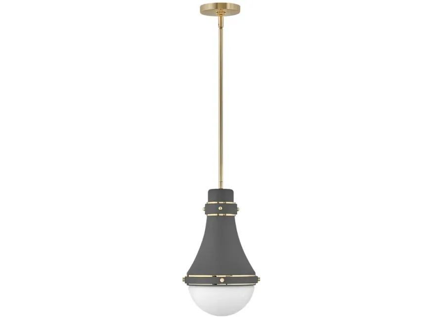 Hinkley Pendant Oliver Small Pendant 9" Dark Matte Grey-gray