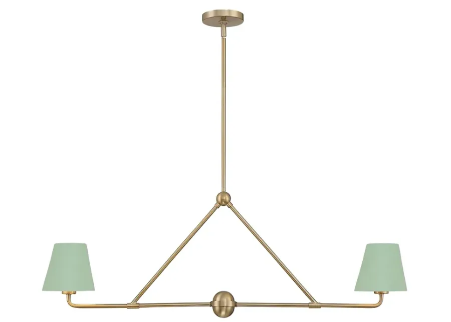 Crystorama Xavier 2 Light Vibrant Gold + Green Chandelier-gold