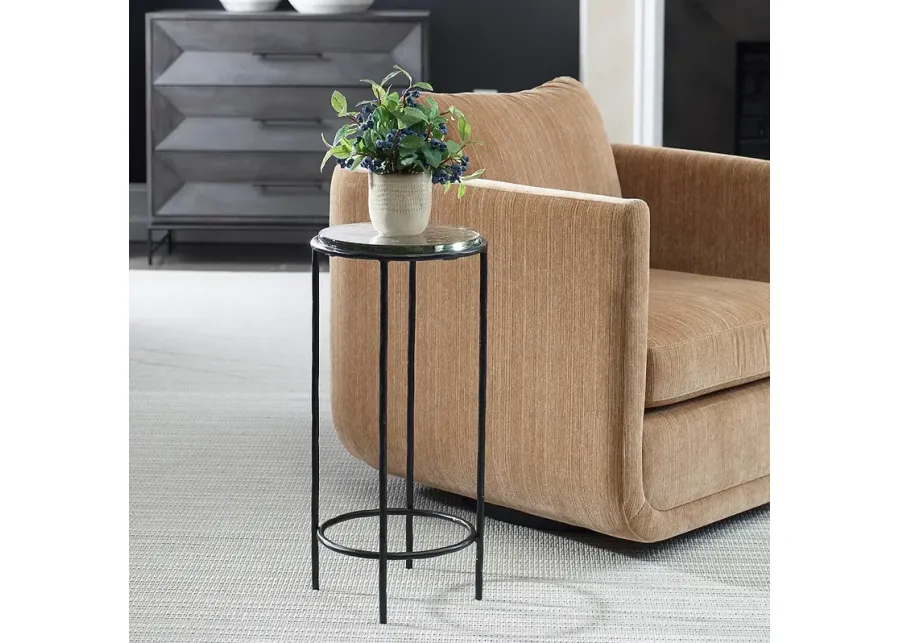 Noble Park Victoria 12" Wide Black Round Accent Table-black