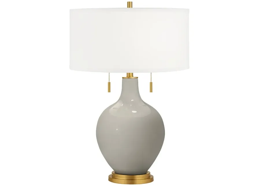 Color Plus Toby Brass 28" Modern Glass Requisite Gray Table Lamp