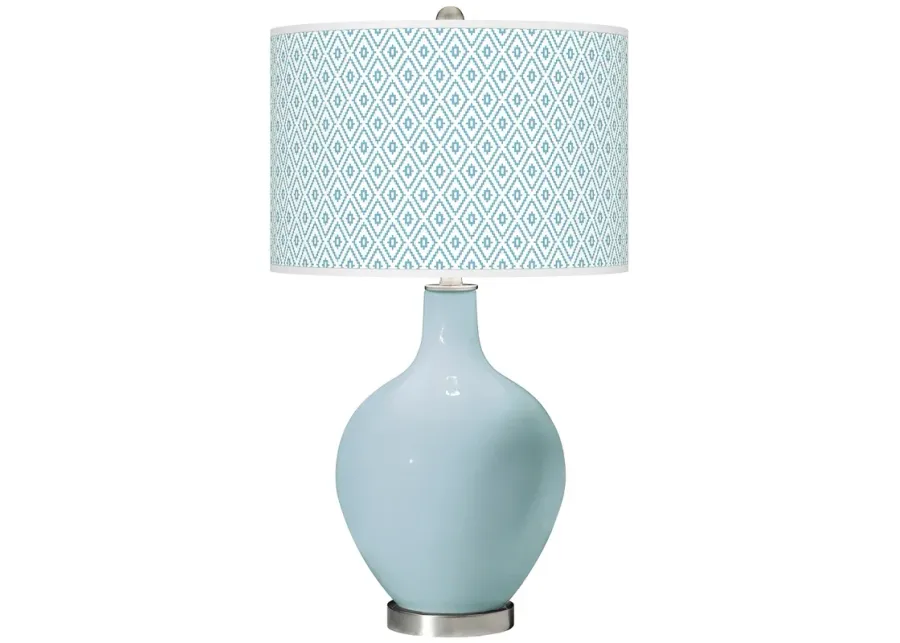 Color Plus Ovo 28 1/2" High Diamonds Shade Vast Sky Blue Table Lamp
