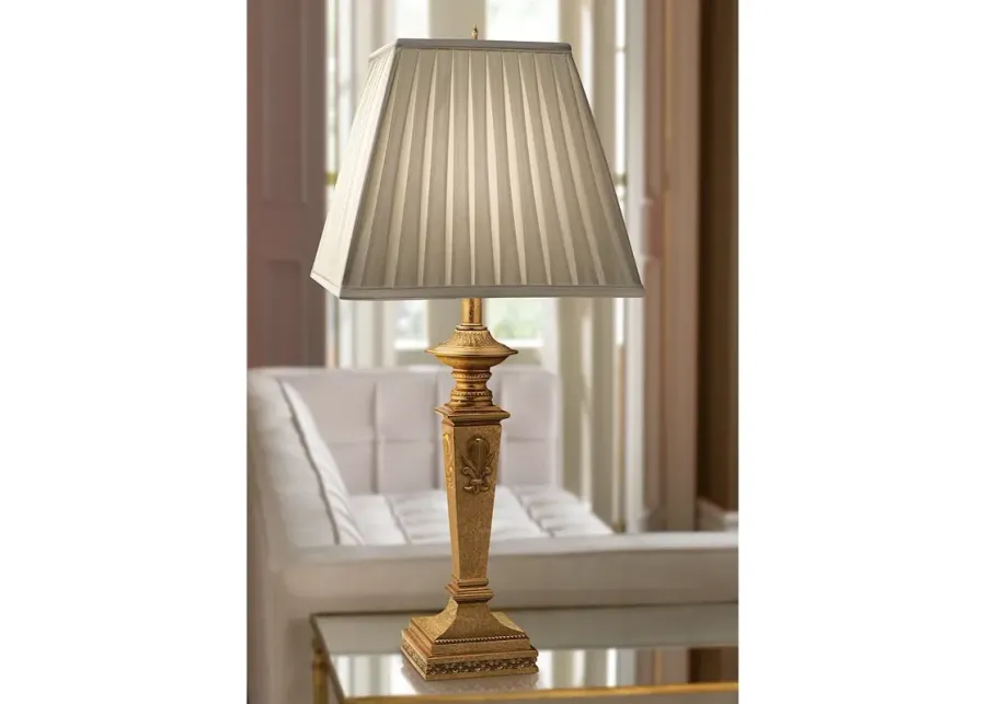 Stiffel Angelica 32" Traditional Column French Gold Table Lamp-gold