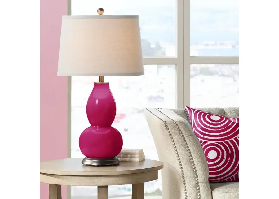 Color Plus Double Gourd 28 3/4" High French Burgundy Red Table Lamp-pink