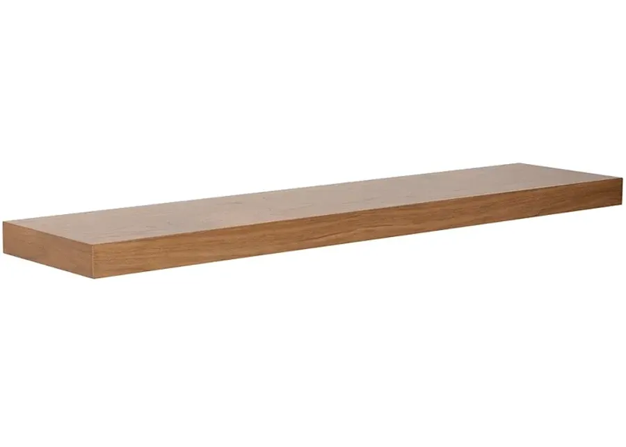 Barney 43 1/2" Wide Walnut Veneer Wood Floating Wall Shelf-brown