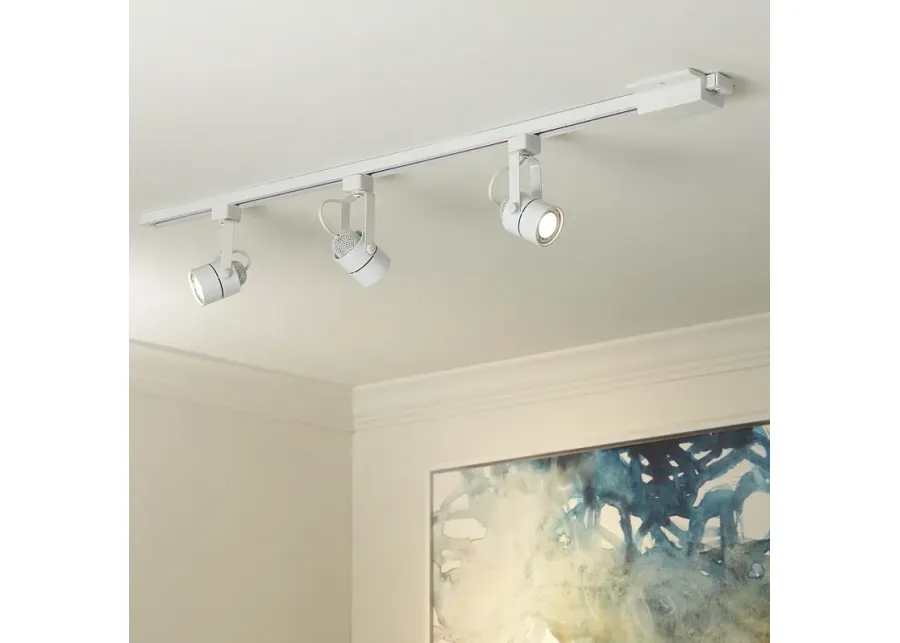 Pro Track Layna Linear 3-Light White LED Bullet ceiling or wall Track Kit-white
