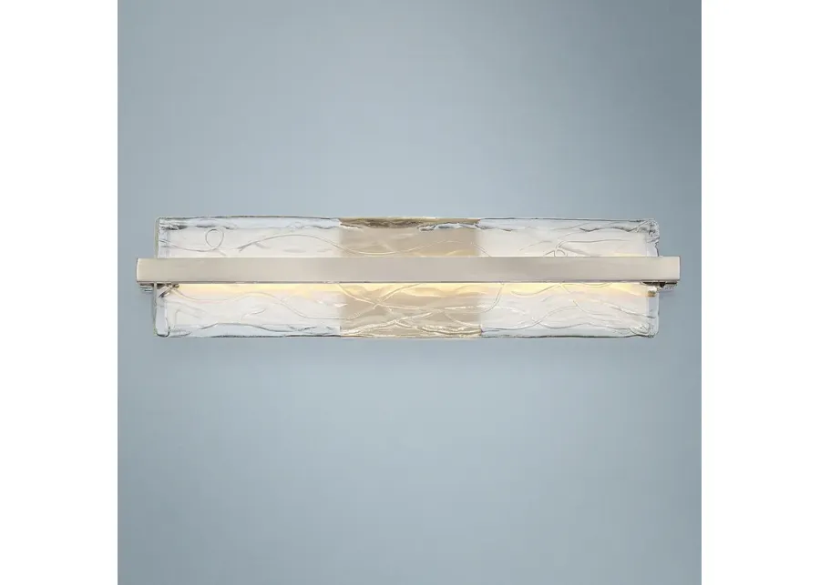 Quoizel Platinum Glacial 22" Wide Nickel - Glass Modern LED Bath Light-silver
