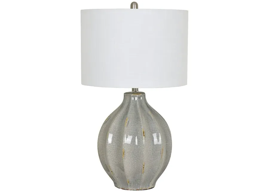 Crestview Collection Perry 28" High Gray Ceramic Fluted Urn Table Lamp-gray