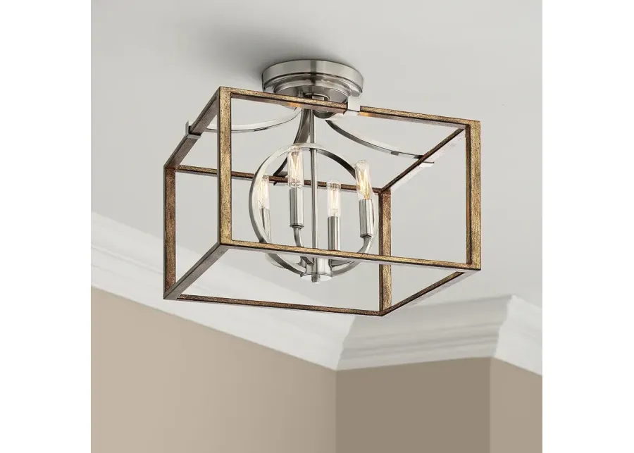 Minka Country Estates 16 1/2" Wide Faded Wood 4-Light Ceiling Light-silver