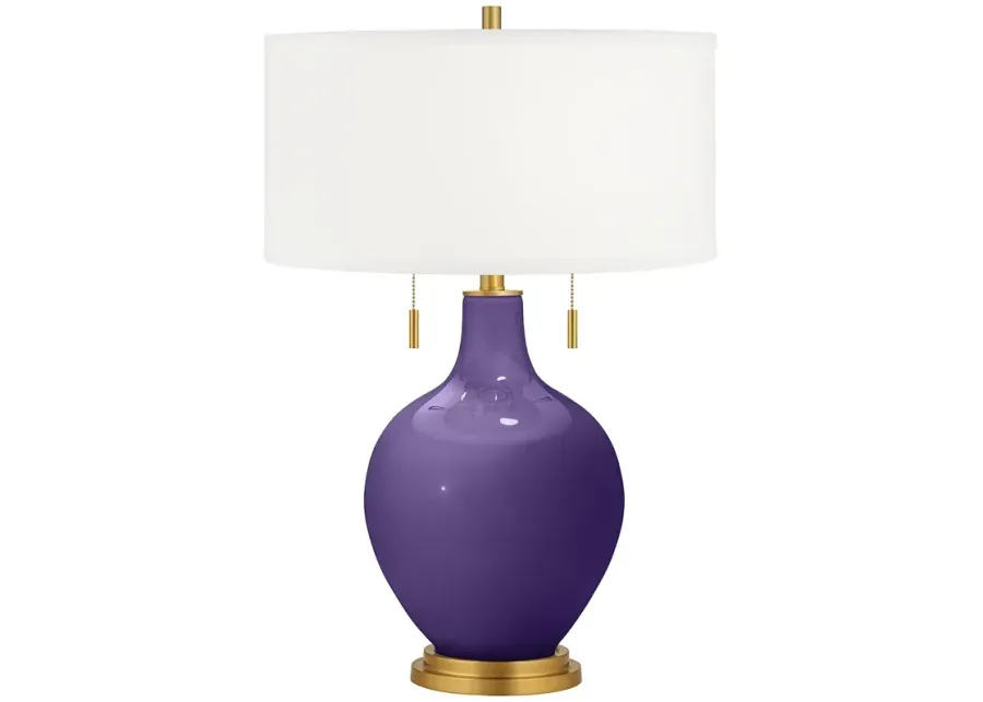 Color Plus Toby Brass 28" High Izmir Purple Table Lamp
