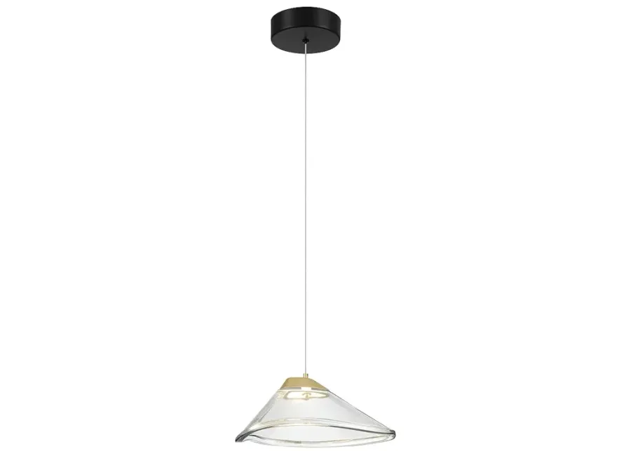 George Kovacs Sneer 1-Light LED Coal and Sun Gold Mini Pendant-black