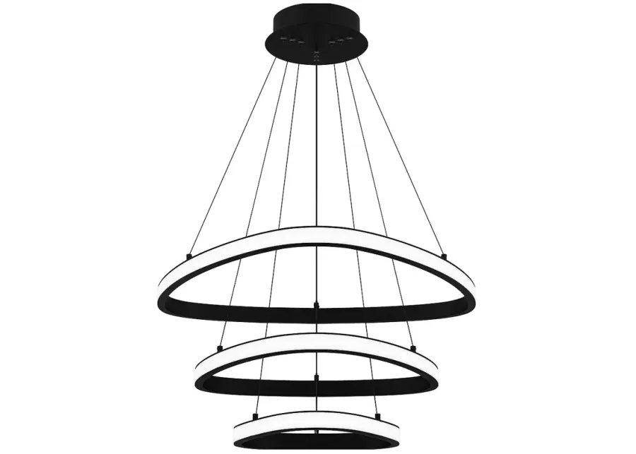 Bardot Integrated LED Matte Black Pendant Light-black