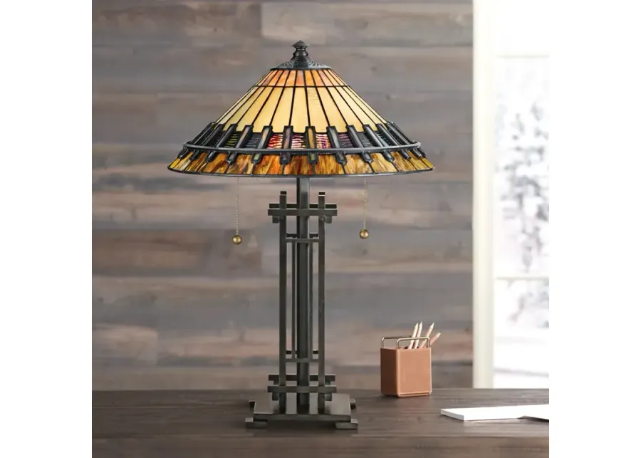 Quoizel Chastain 22 1/2" High Arts and Crafts Tiffany-Style Table Lamp-yellow 1 89149-quoizel-chastain-22-1-2-high-arts-and-crafts-tiffany-style-table-lamp-yellow-1.webp