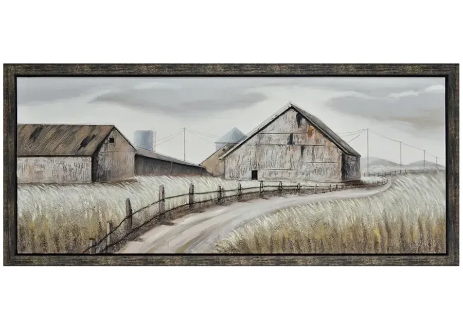 Crestview Collection Dusty Road 71"W Framed Canvas Wall Art-brown