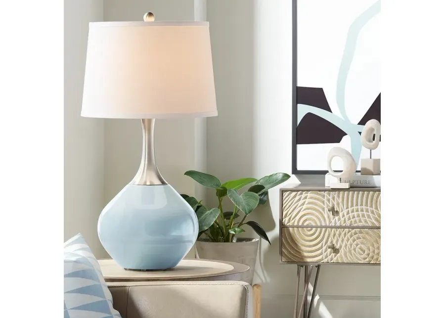 Color Plus Spencer 31" Modern Glass Take Five Blue Table Lamp