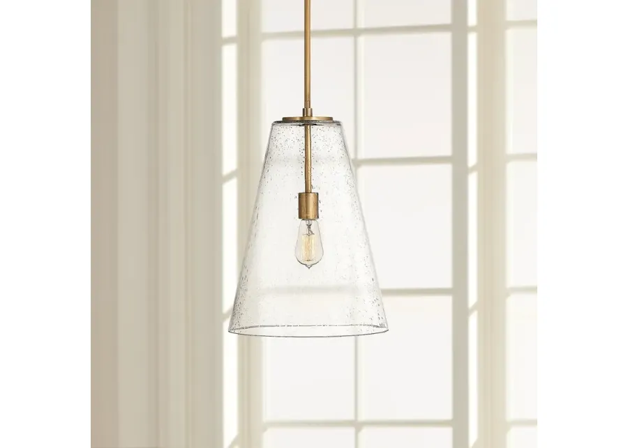 Hinkley Vance 13" Wide Heritage Brass and Glass Pendant Light-gold