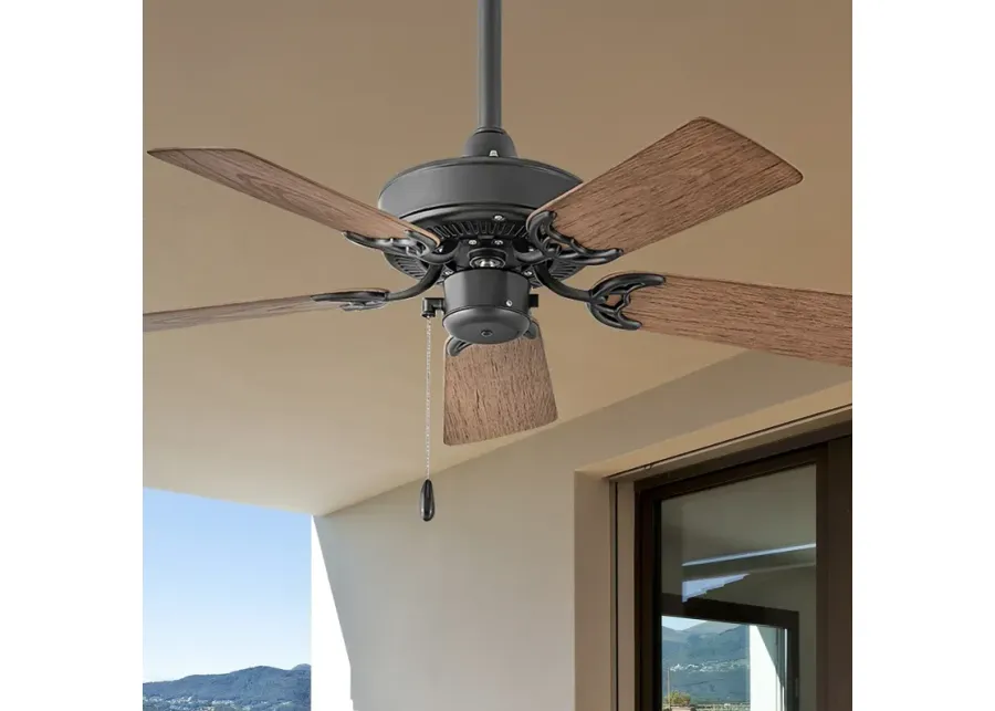 36" Hinkley Cabana Matte Black Ceiling Fan with Pull Chain-black