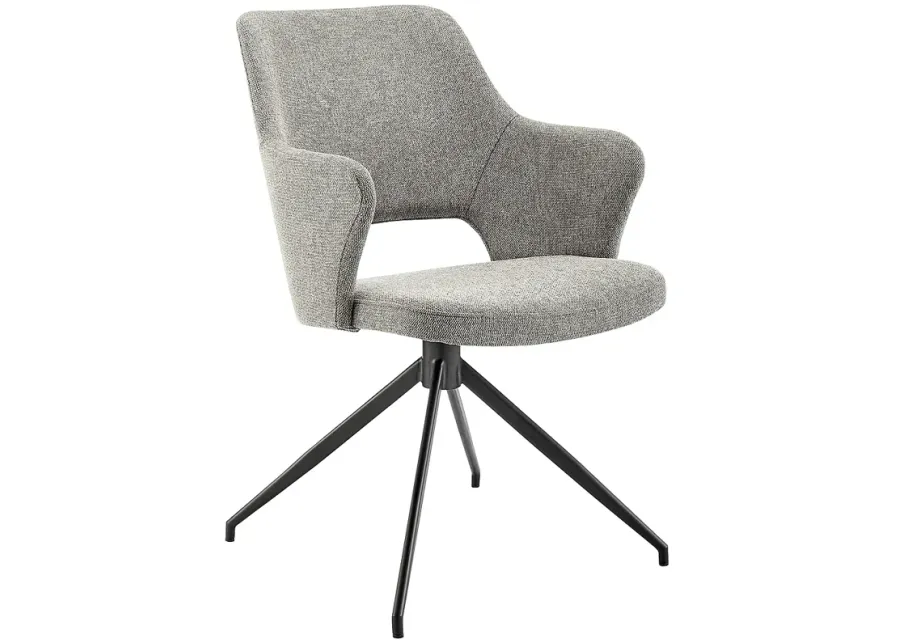 Darcie Light Gray Fabric Swivel Armchair-gray