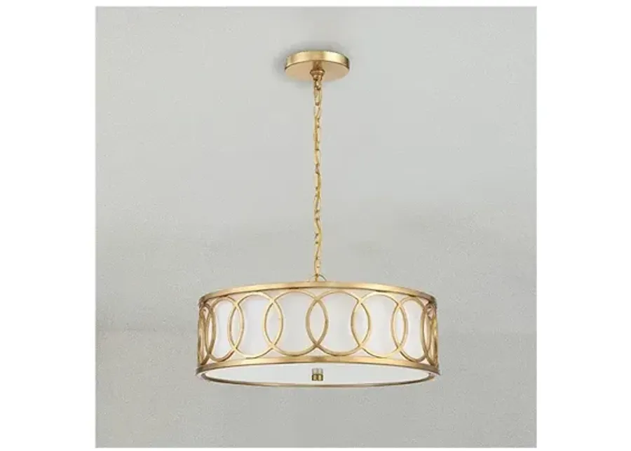 Crystorama Graham 18" Wide Antique Gold 6-Light Chandelier-gold
