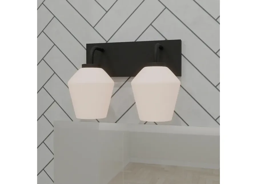 Nielson 2-Light Matte Black Bath Light-black