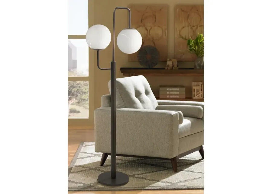 Stiffel Remington Square 67" High 2-Orb Oxidized Bronze Floor Lamp-brown