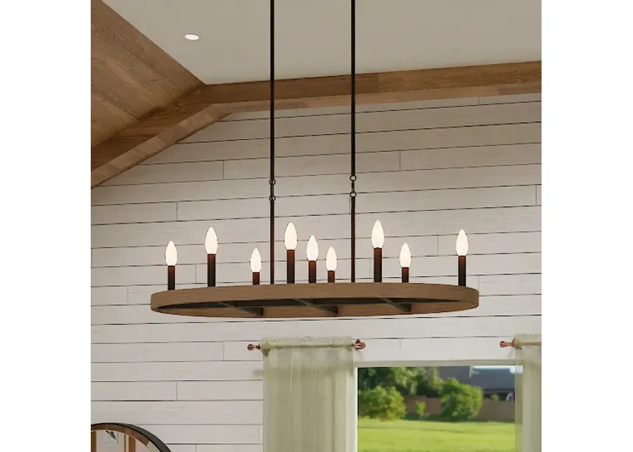 Hendrix 9-Light Matte Black Island Light-black