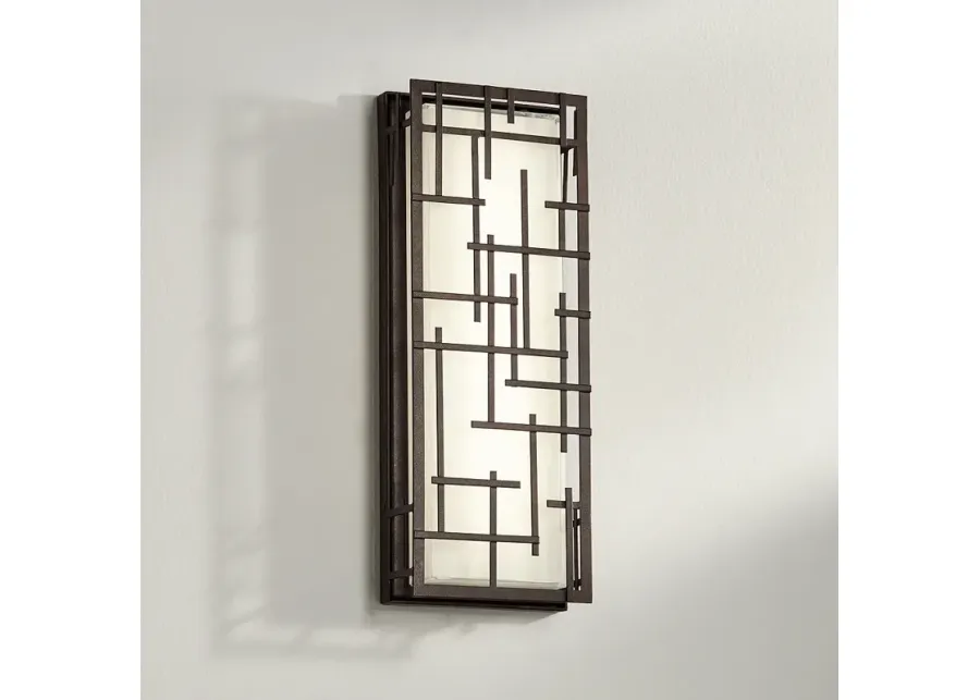 Possini Euro Modern Lines 16 1/4" High Bronze LED Wall Sconce-brown