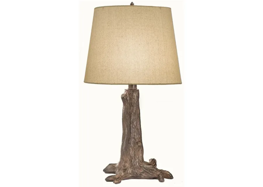 Stiffel 22" High Rust Bronze Finish Rustic Tree Stump Table Lamp-brown