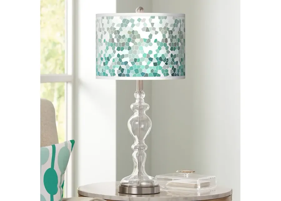 Giclee Glow Apothecary 28" Aqua Mosaic Shade Clear Glass Table Lamp-green 1 89632-giclee-glow-apothecary-28-aqua-mosaic-shade-clear-glass-table-lamp-green-1.webp