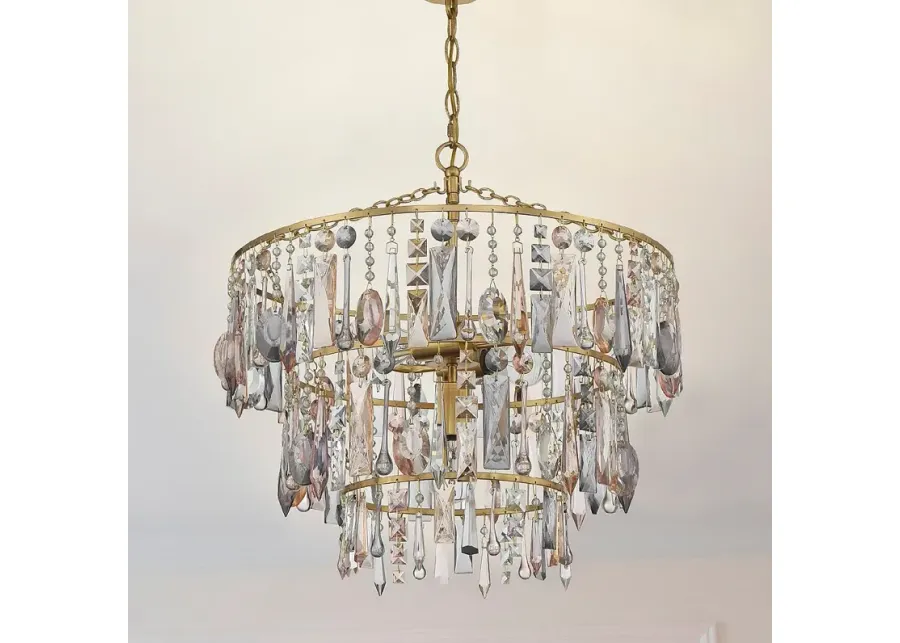 Crystorama Elsa 20" Wide Antique Gold 3-Tier Chandelier-gold