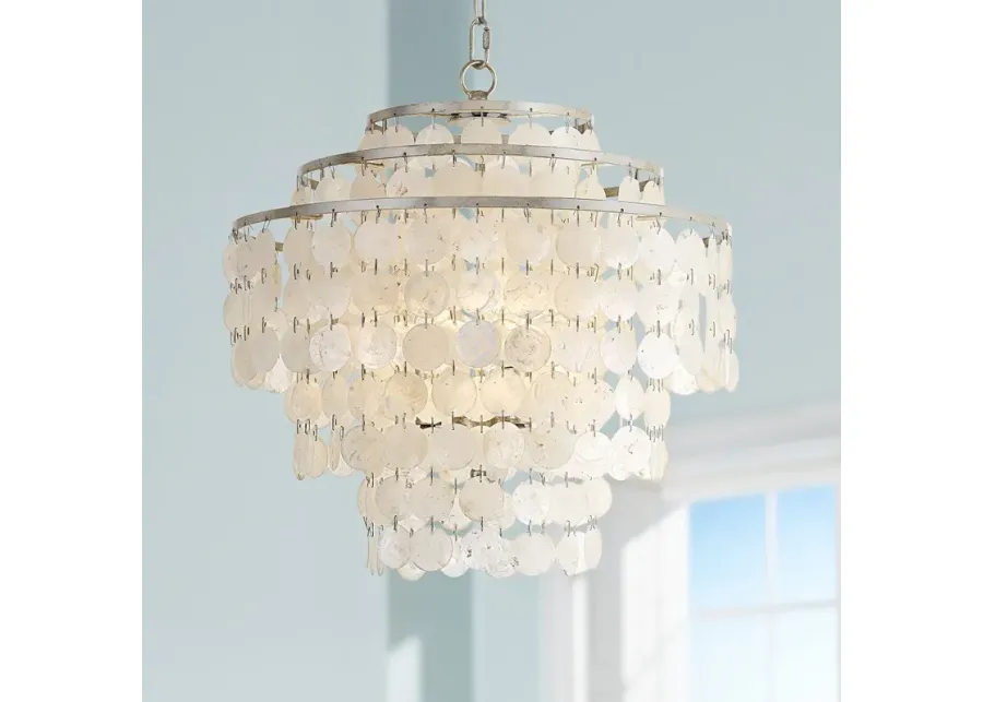 Crystorama Brielle 18"W Antique Silver 4-Light Chandelier-silver