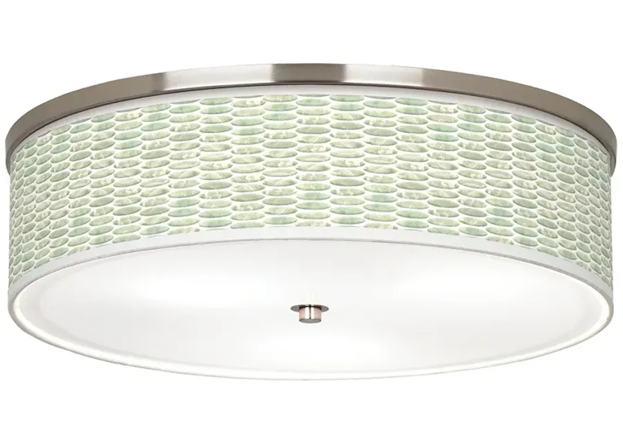 Oval Tempo Giclee Nickel 20 1/4" Wide Ceiling Light-green