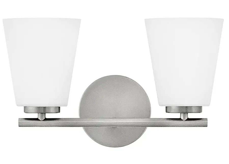 Lark Bri Small Two Light Vanity Brushed Nickel-silver