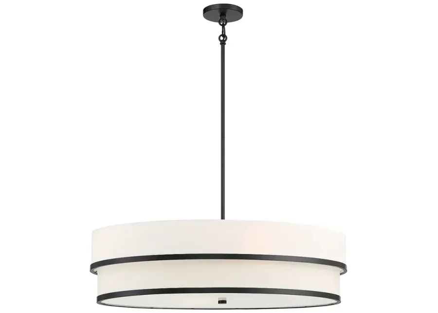 Minka Lavery Cascade 32" Wide Modern Coal and White Oval Pendant Light-black