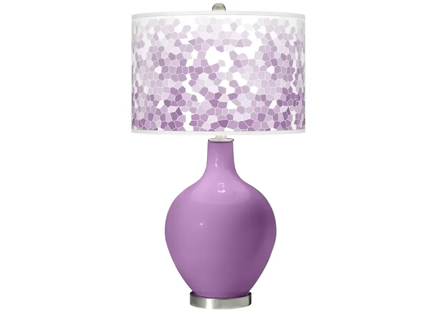 Color Plus Ovo 28 1/2" Mosaic Shade African Violet Purple Table Lamp-purple