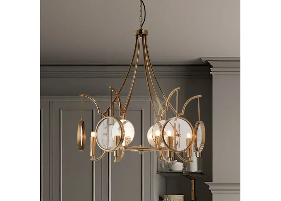 Minka Lavery Into Focus 6-Light 29-in Artisan Brass Chandelier-gold