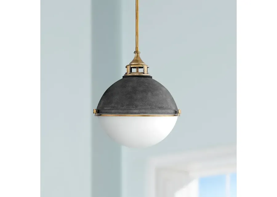 Hinkley Fletcher 18" Wide Aged Zinc and Gold Pendant Light-gold