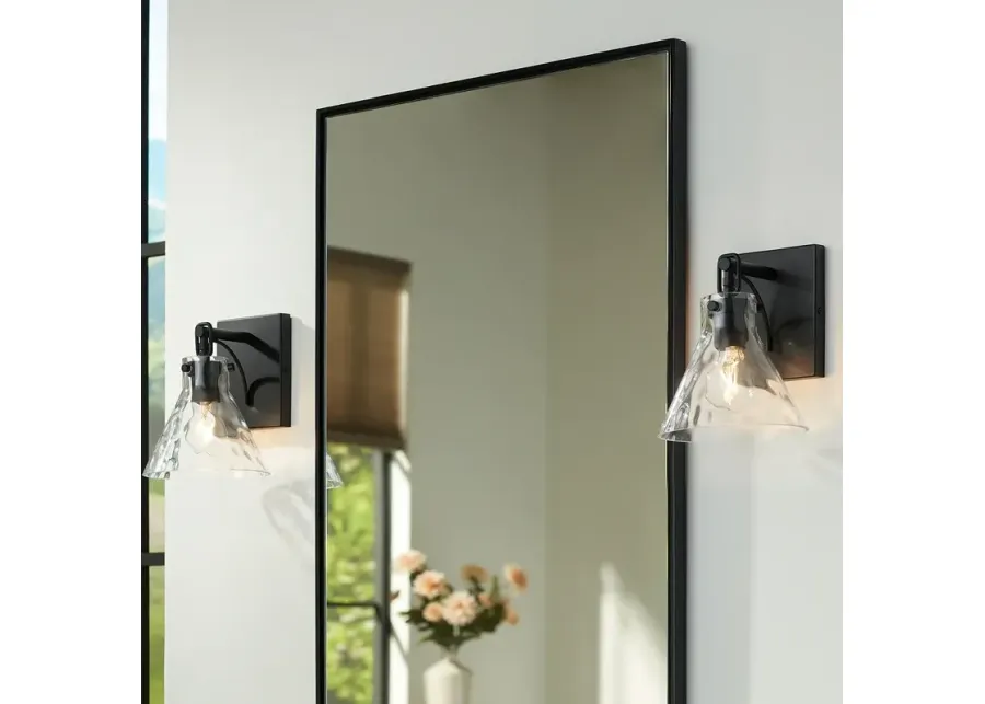 Possini Euro Ishii 9 1/4" Wide Matte Black Wall Sconce Set of 2-black