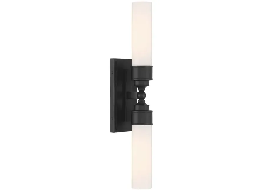 Wilcox 2 Light Matte Black Sconce-black