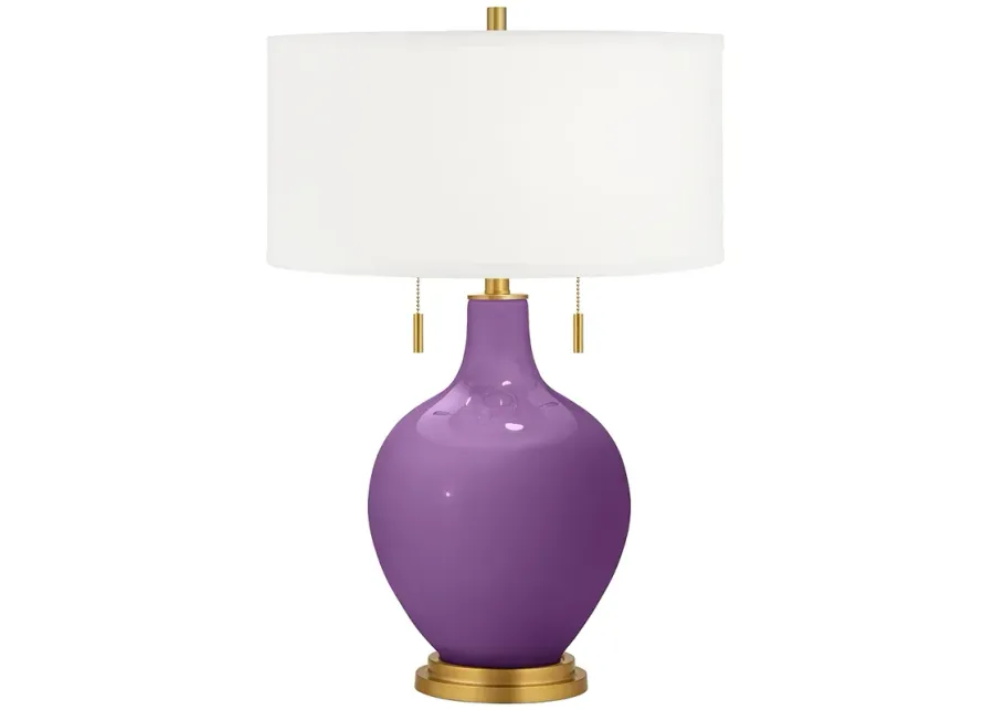 Color Plus Toby Brass 28" High Modern Passionate Purple Table Lamp