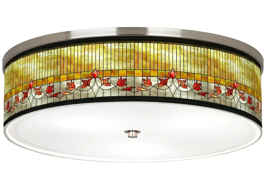 Giclee Gallery 20 1/4" Wide Lily Shade with Nickel Ceiling Light-yellow