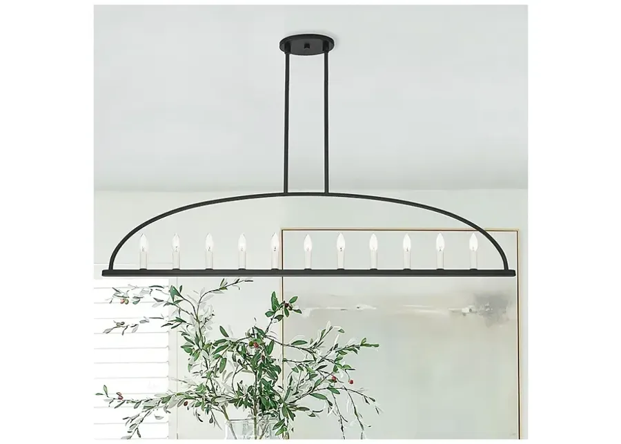 Crystorama Abbott 54" Wide Black 11-Light Island Chandelier-black