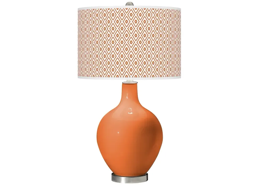 Color Plus Ovo 28 1/2" High Diamonds Shade Celosia Orange Table Lamp-orange