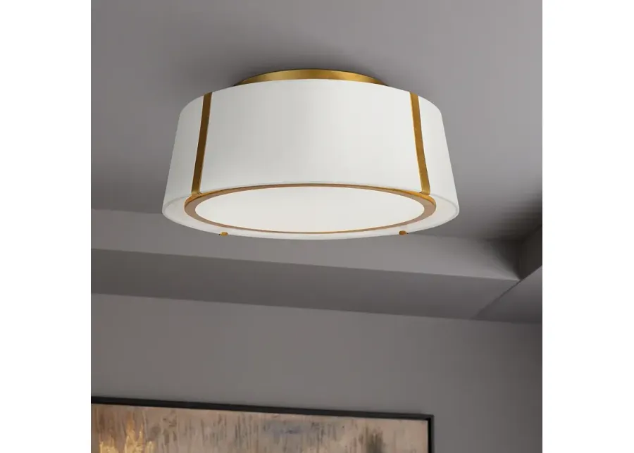Crystorama Fulton 18" Wide Antique Gold Drum Ceiling Light-gold